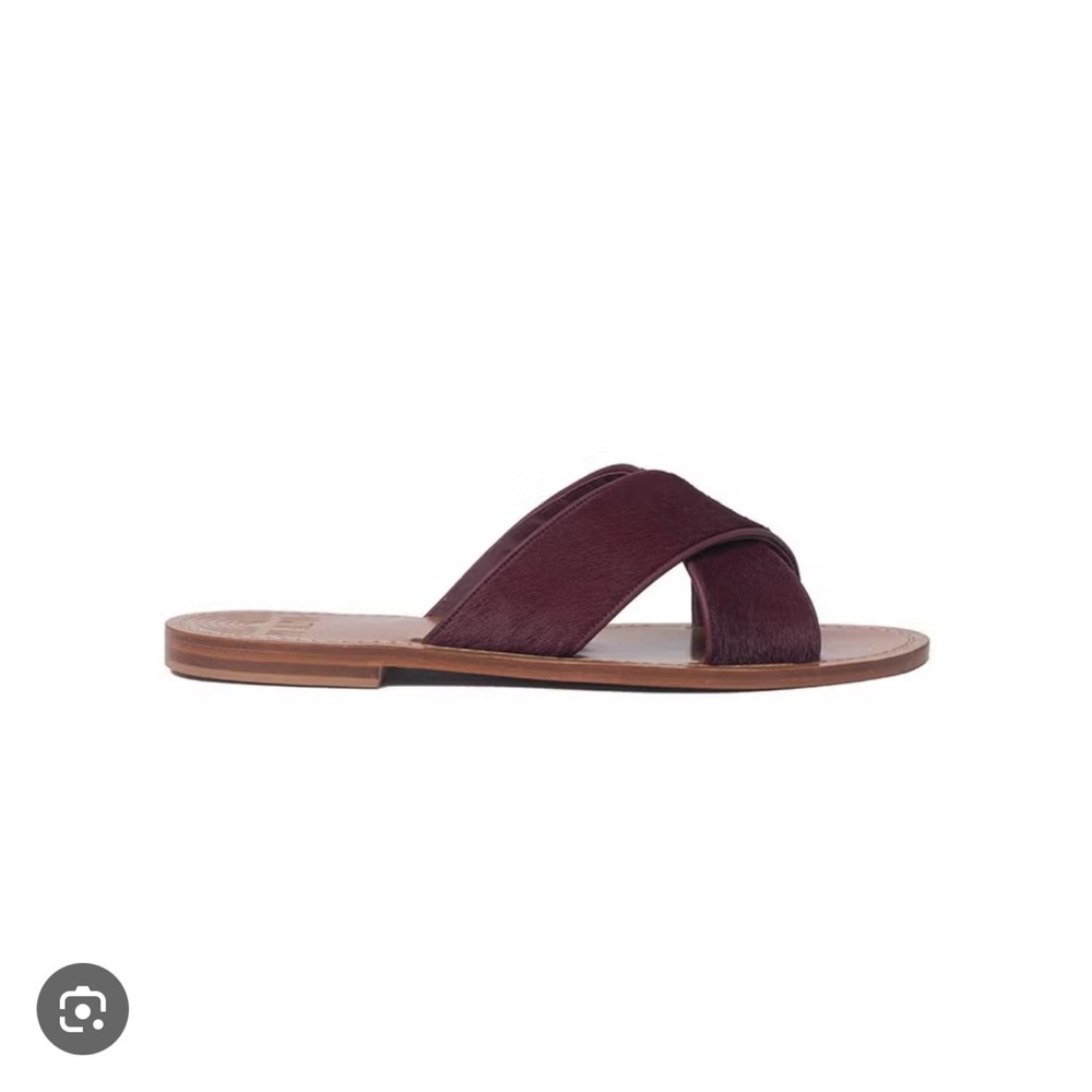 Ancient Greek Sandals Burgundy Cross Strap Slides